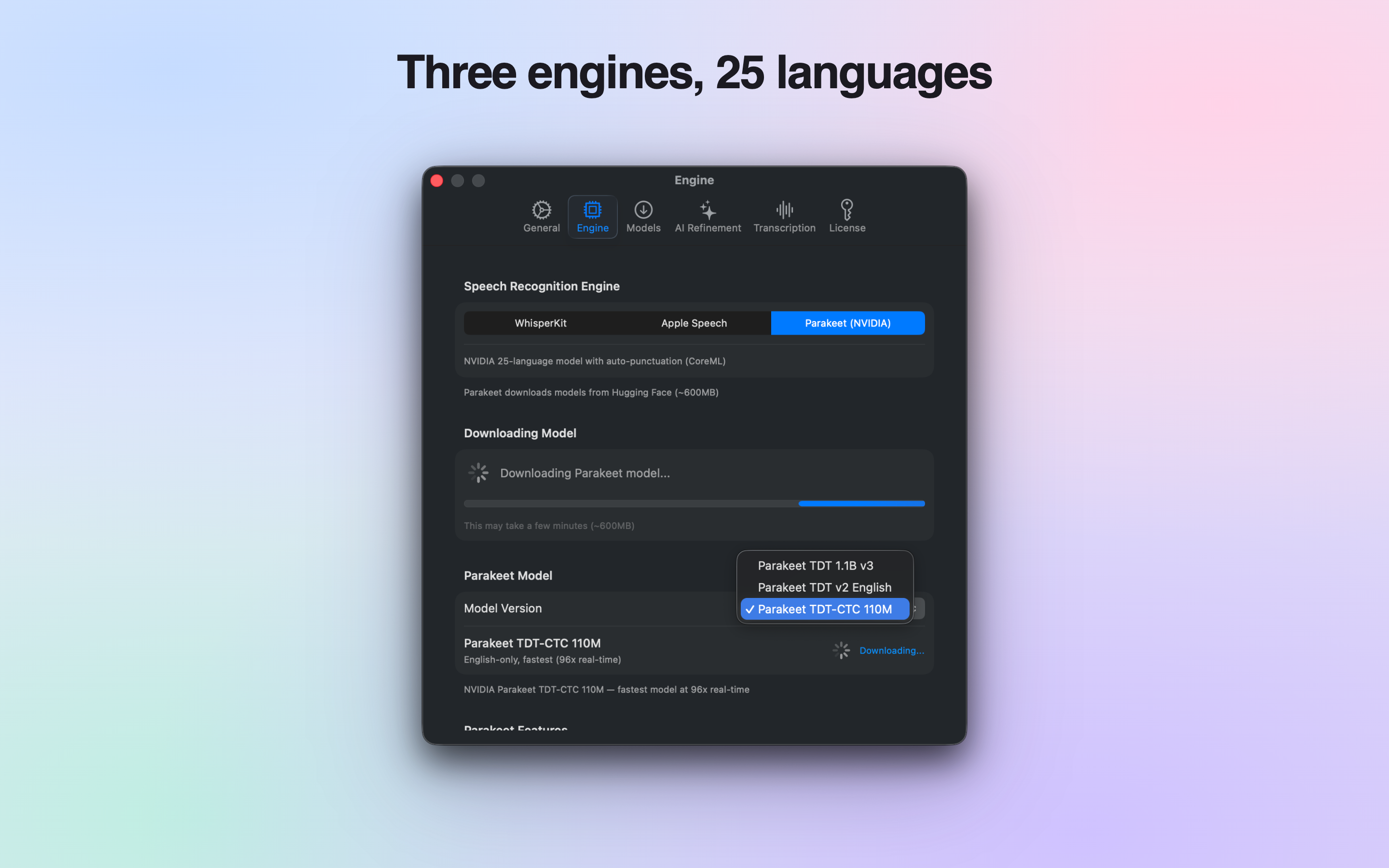 MurmurAI - AI engine selection