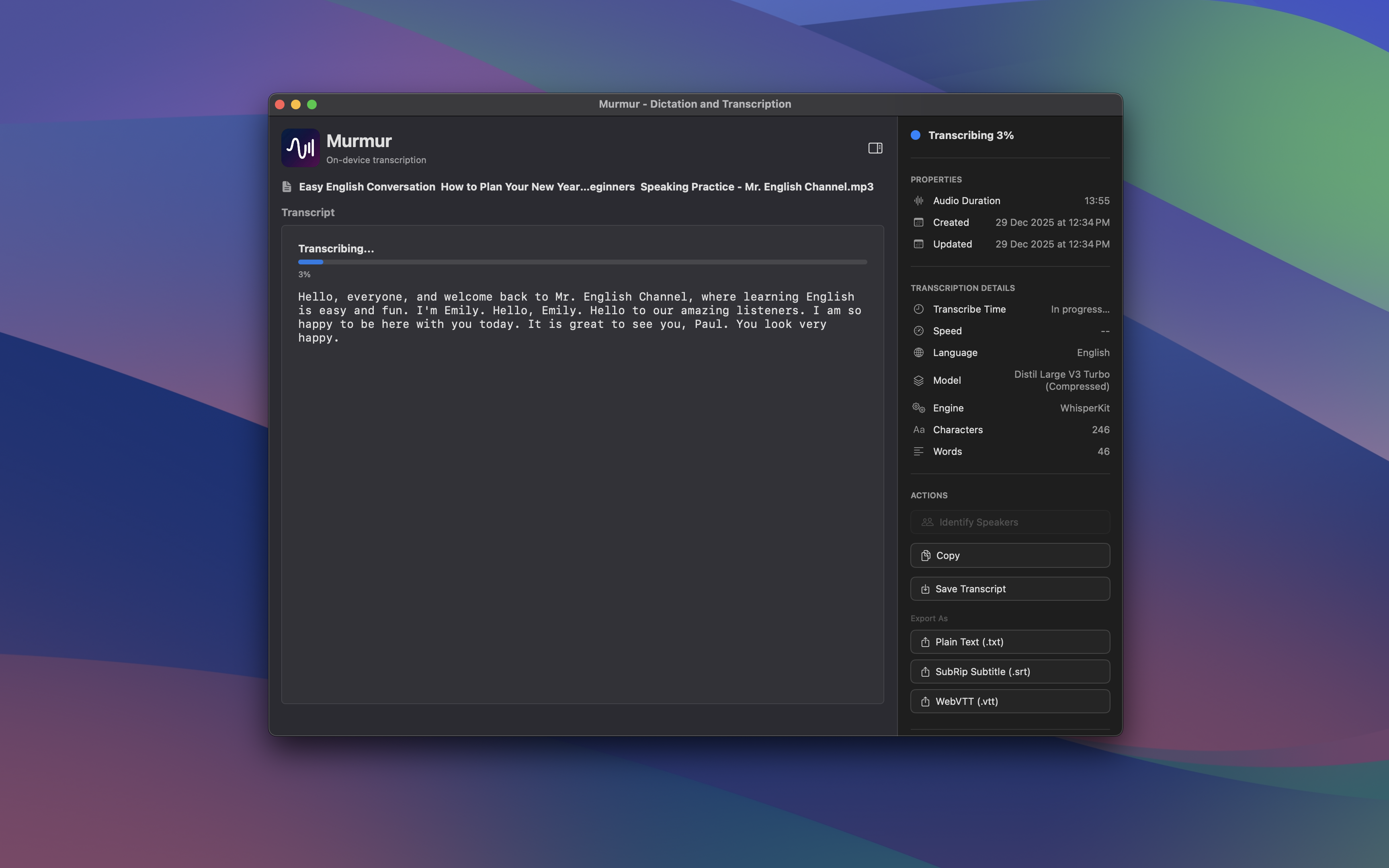MurmurAI - Main Interface